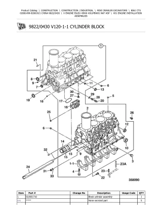 JCB 8061 CTS Mini Crawler Excavator Parts Catalogue Manual (Serial Number 02081499-02081921)