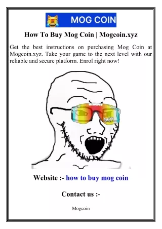 How To Buy Mog Coin    Mogcoin.xyz