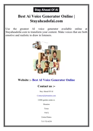 Best Ai Voice Generator Online   Stayaheadofai.com
