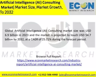 Artificial Intelligence (AI) Consulting Market  is Booming Worldwide to Show Sig