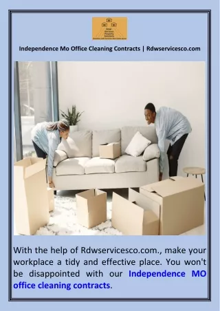 Independence Mo Office Cleaning Contracts  Rdwservicesco.com