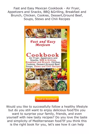 full✔download️⚡(pdf) Fast and Easy Mexican Cookbook - Air Fryer, Appetizers
