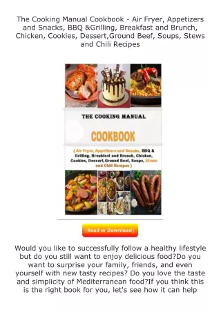 ✔️READ ❤️Online The Cooking Manual Cookbook - Air Fryer, Appetizers and Sna