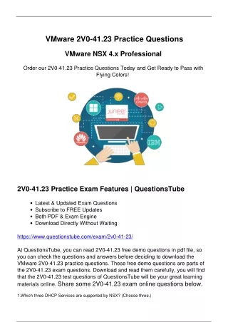 VMware 2V0-41.23 Practice Questions - Pass Your Exam with QuestionsTube