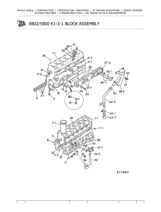 JCB JS200LC TRACKED EXCAVATOR Parts Catalogue Manual (Serial Number 00704002-00705000)