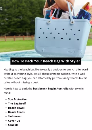 How To Pack Your Beach Bag With Style?