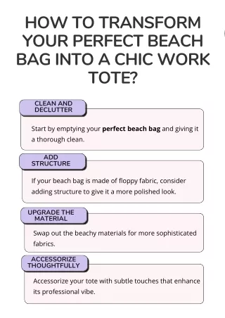 How To Transform Your Perfect Beach Bag Into A Chic Work Tote?