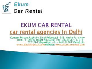 car rental agencies In Delhi