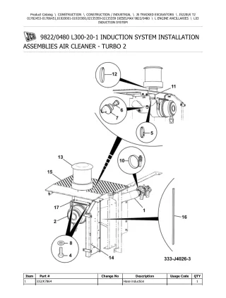 JCB JS220LR T2 DIESELMAX TRACKED EXCAVATOR Parts Catalogue Manual (Serial Number 01782453-01786451)