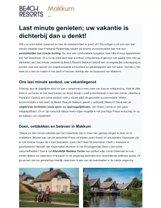 Last minute vakantie - Makkum Beach