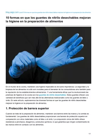 10 formas en que los guantes de nitrilo desechables mejoran la higiene en la preparación de alimentos