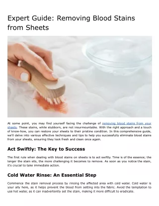 Expert Guide: Removing Blood Stains from Sheets