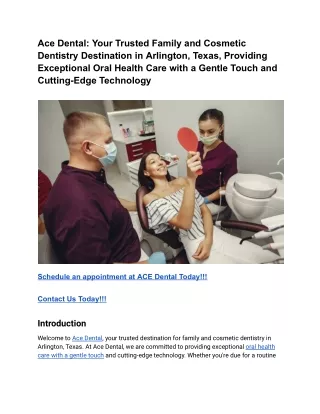 Ace Dental_ Your Trusted Family and Cosmetic Dentistry Destination in Arlington, Texas