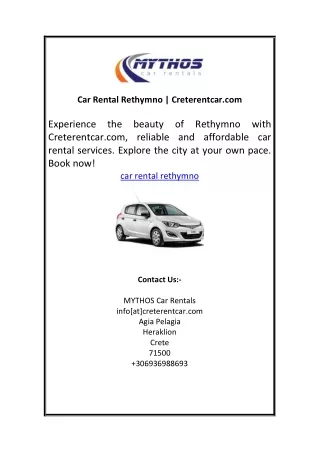 Car Rental Rethymno Creterentcar com(Creterentcar com)