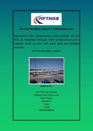 Car Hire Heraklion Airport Creterentcar com