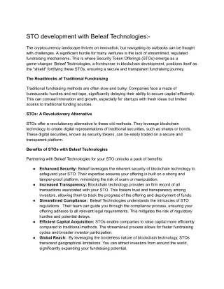STO development company