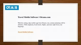 Travel Mobile Software  Otrams.com