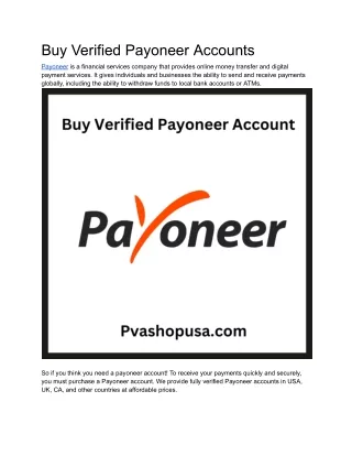 Buy Verified Payoneer Accounts