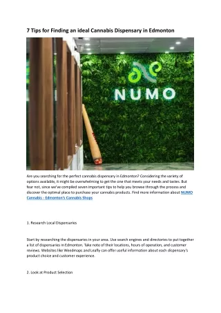 NUMO Cannabis - Edmonton's Cannabis Shops