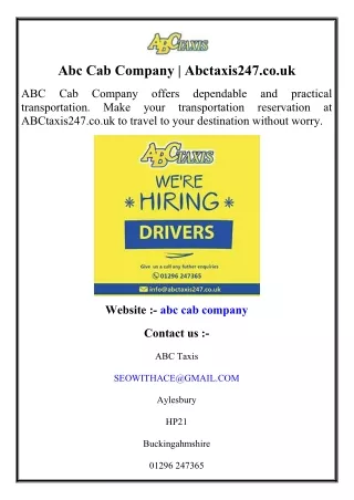 Abc Cab Company  Abctaxis247.co.uk