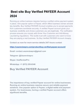 Buy Verified PAYEER Account 2024