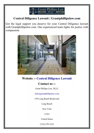 Central Diligence Lawsuit  Grantphillipslaw.com