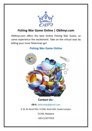 Fishing War Game Online | Ob9myr.com