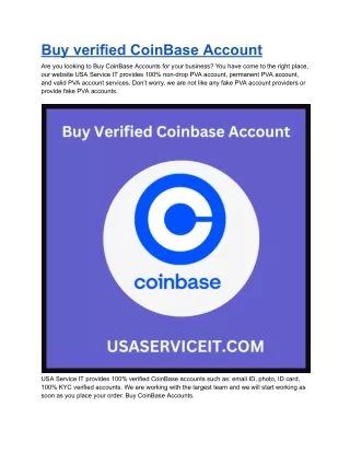 Buy Verified Coinbase Accounts Online Marketplaces