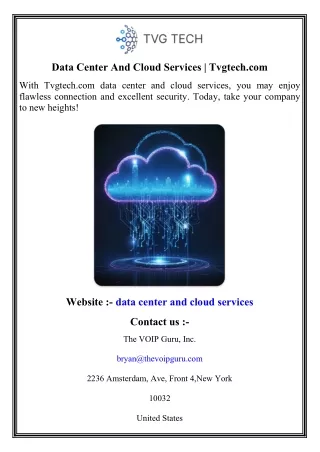 Data Center And Cloud Services   Tvgtech.com