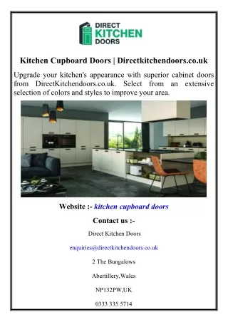 Kitchen Cupboard Doors  Directkitchendoors.co.uk