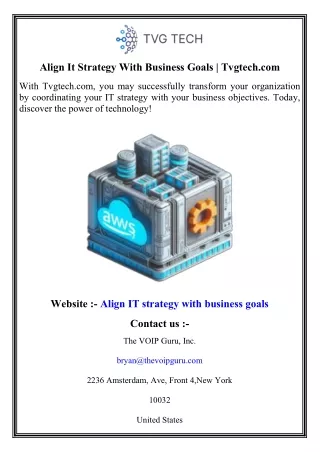 Align It Strategy With Business Goals    Tvgtech.com