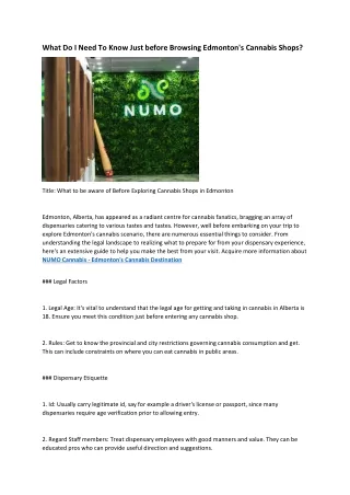 8 NUMO Cannabis - Edmonton's Cannabis Dispensaries