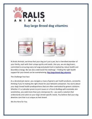 Buy large Breed dog vitamins