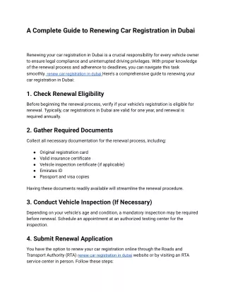 renew car registration in dubai