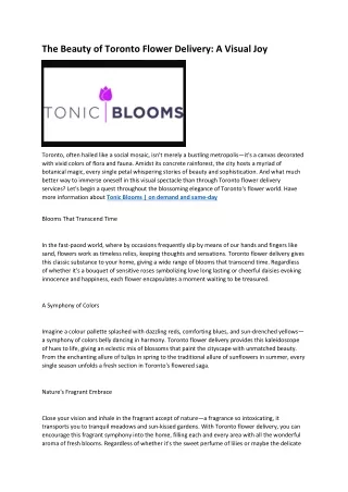 17 Tonic Blooms  Toronto flower delivery