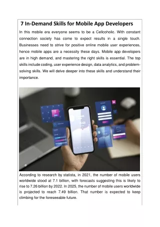 7 In-Demand Skills for Mobile App Developers
