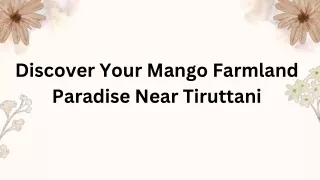 Farmland Tiruttani | Farmland for sale Tiruttani - Getfarms