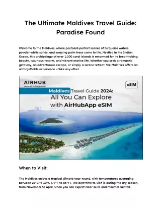 The Ultimate Maldives Travel Guide_ Paradise Found