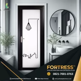 MEGAH!!! WA 0821 7001 0763 (FORTRESS) Jual Pintu Aluminium Modern Warna Hitam di Banjarbaru