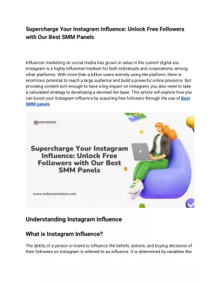 Supercharge Your Instagram Influence_ Unlock Free Followers with Our Best SMM Panels