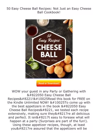 [PDF]❤READ⚡ 50 Easy Cheese Ball Recipes: Not Just an Easy Cheese Ball Cookb