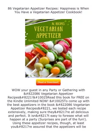 Download❤[READ]✔ 86 Vegetarian Appetizer Recipes: Happiness is When You Hav