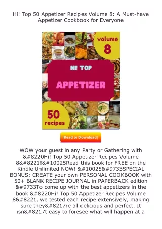 ✔️download⚡️ (pdf) Hi! Top 50 Appetizer Recipes Volume 8: A Must-have Appet