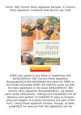 ❤️get (⚡️pdf⚡️) download Hmm! 365 Yummy Party Appetizer Recipes: A Yummy Pa