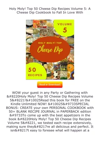 [PDF]❤READ⚡ Holy Moly! Top 50 Cheese Dip Recipes Volume 5: A Cheese Dip Coo