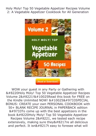 full✔download️⚡(pdf) Holy Moly! Top 50 Vegetable Appetizer Recipes Volume 2