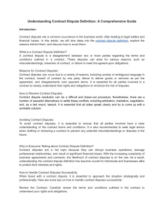 Understanding Contract Dispute Definition_ A Comprehensive Guide