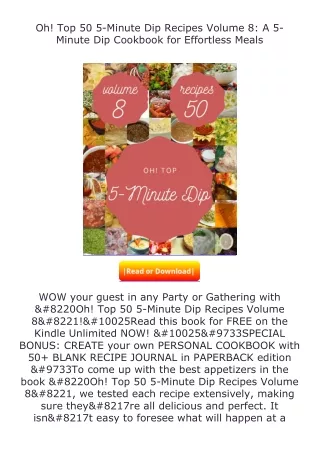 Download❤[READ]✔ Oh! Top 50 5-Minute Dip Recipes Volume 8: A 5-Minute Dip C