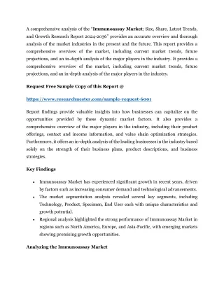 Immunoassay Market; Size, Share, Latest Trends, and Growth Research Report 2036