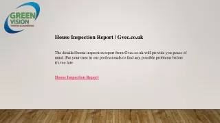 House Inspection Report  Gvec.co.uk